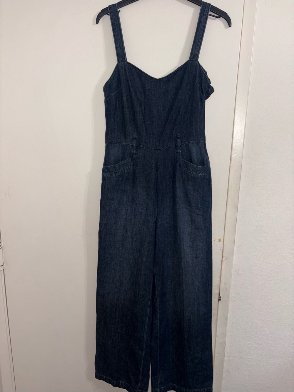 PAIGE Emma dark wash denim jumpsuit Wide Leg Size 2